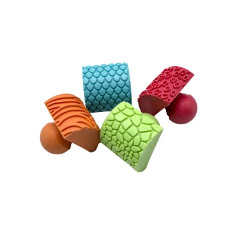 Tampons à bascule Animaux Roche - Set de 4 | Activités Créatives Enfants