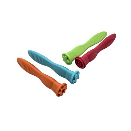 Set de 4 tampons ergonomiques Soft Grip motifs créatifs - fleurs, spirale, éclaboussures