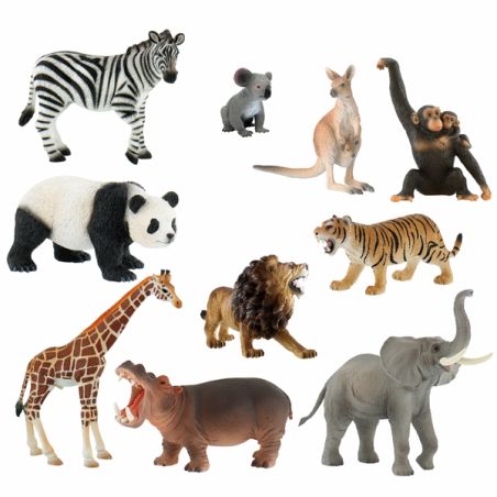 Coffret 10 Figurines Animaux Sauvages Bullyland - Jouet éducatif dès 3 ans | Les Minis