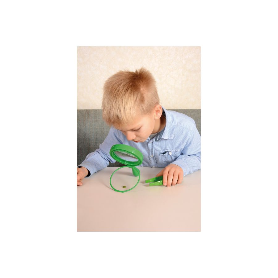 Loupe manuelle avec support grande 20,5 cm Ø 11,5 cm - Matériel Pédagogique - Sciences et découvertes