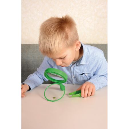 Loupe manuelle avec support grande 20,5 cm Ø 11,5 cm - Matériel Pédagogique - Sciences et découvertes