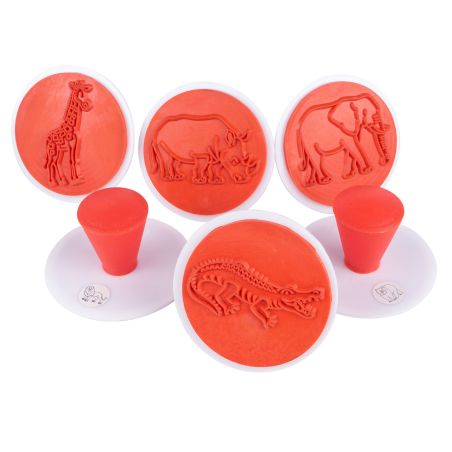 Tampon animaux du zoo – Lot de 6 - Matériel Pédagogique - Fourniture et activités manuelles