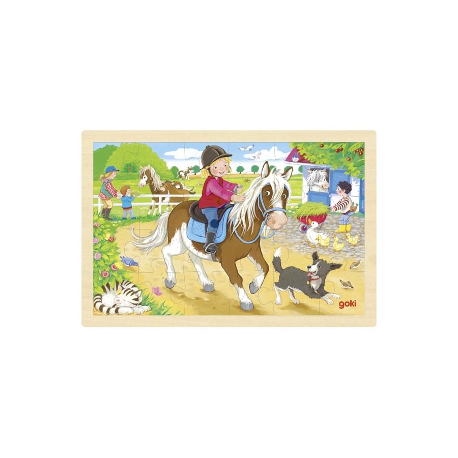 Puzzle Poneys club et ferme - 24pcs - 30cm Goki 57415