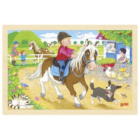 Puzzle Poneys club et ferme - 24pcs - 30cm Goki 57415
