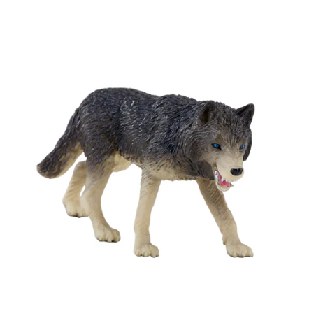 Figurine Loup Gris MOJO - Prédateur Sauvage Détaillé | Collection Canidés
