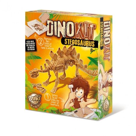 DinoKit Stegosaure Buki - Kit Fouille Archéologique Dinosaure pour Enfants 8 ans+