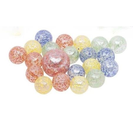 Billes en Verre Goki - Calot Pépite et 20 Billes Pailletées pour Jeux de Cour