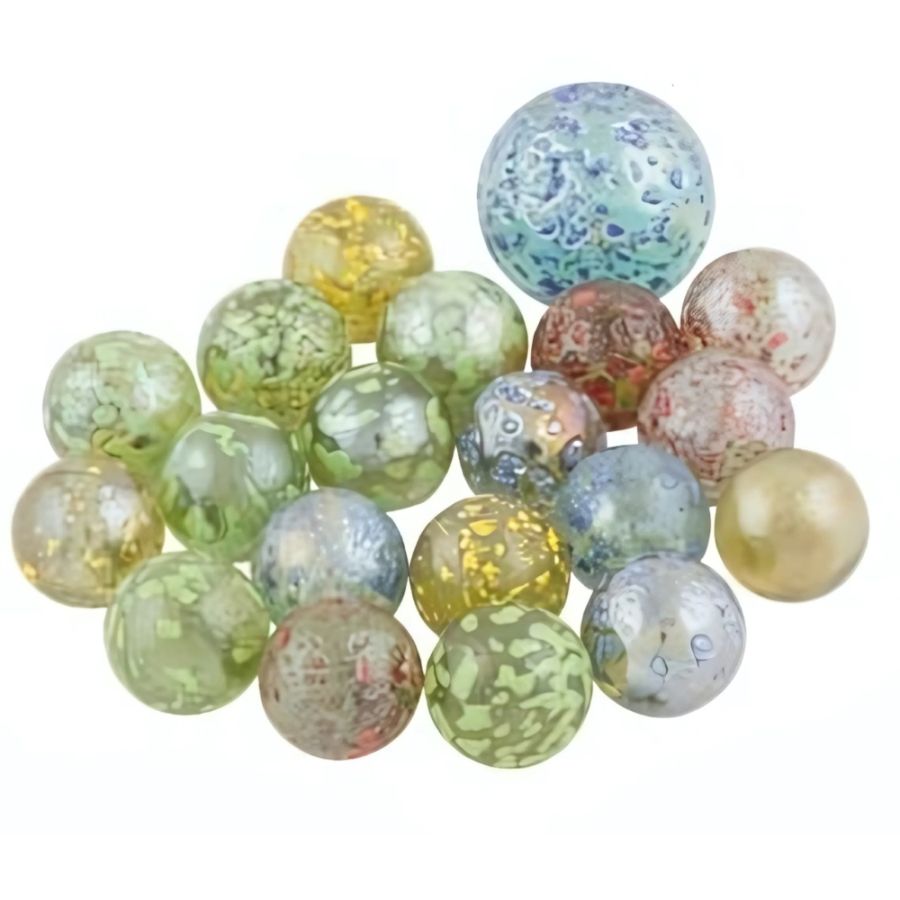 Billes en Verre Goki - Calot Pépite et 20 Billes Pailletées pour Jeux de Cour