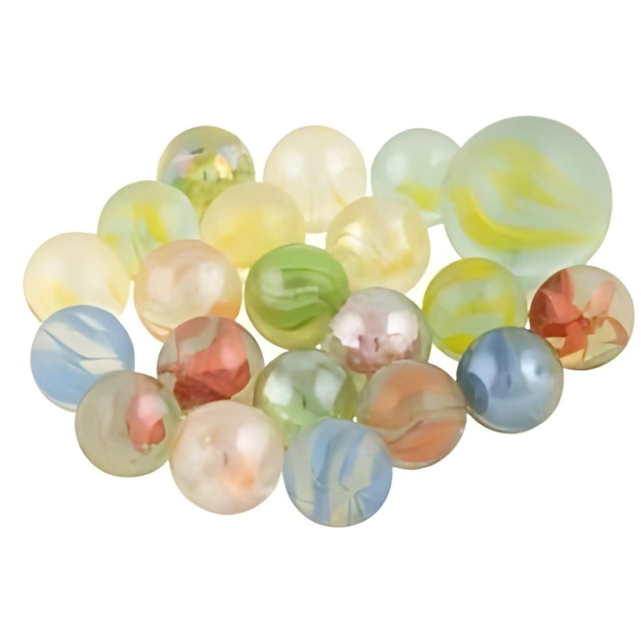 Billes Œil de Chat Goki - 1 Calot et 20 Billes Translucides en Verre 16mm pour Jeux