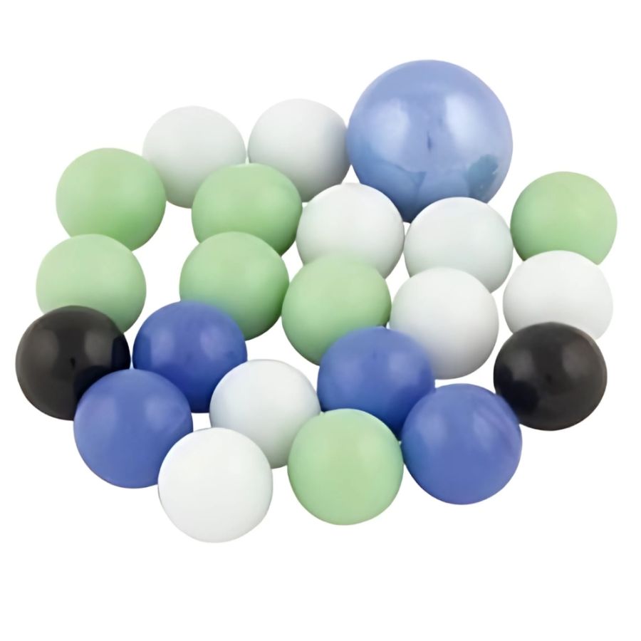 Billes Nacrées Goki - 1 Calot et 20 Billes Translucides Effet Perle pour Jeux Traditionnels