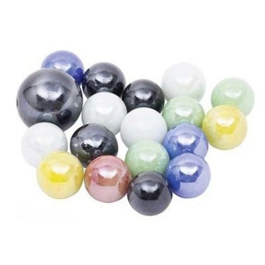 Billes Nacrées Goki - 1 Calot et 20 Billes Translucides Effet Perle pour Jeux Traditionnels