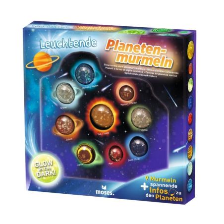 Billes Planètes Phosphorescentes - 8 Billes en Verre Système Solaire qui Brillent dans le Noir