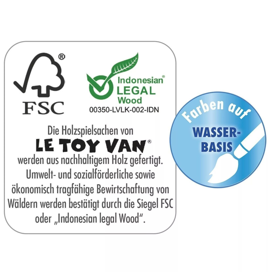 Hochet Anneau de Perles en Bois Le Toy Van - Jouet Montessori d'Éveil Sensoriel Naturel pour Bébé dès la Naissance