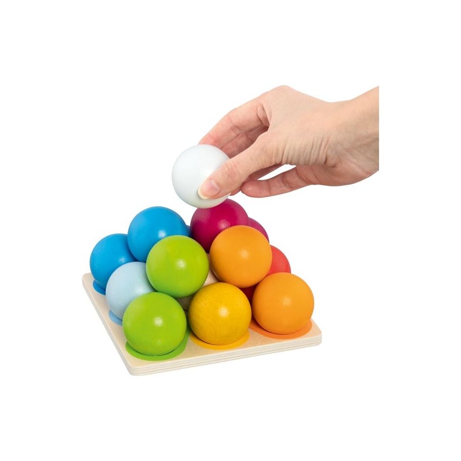 Pyramide Montessori Bois | Jeu Tri et Empilage 14 Boules | Motricité Fine 12m+