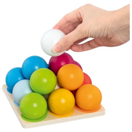 Pyramide Montessori Bois | Jeu Tri et Empilage 14 Boules | Motricité Fine 12m+