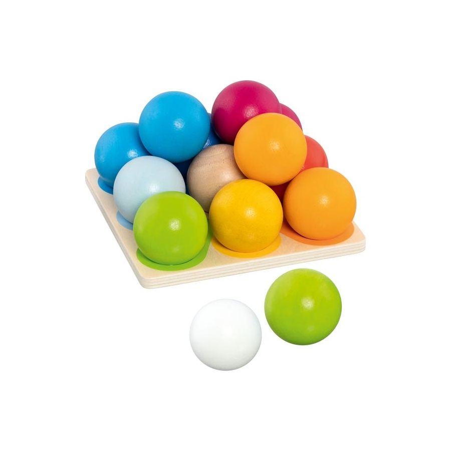 Pyramide Montessori Bois | Jeu Tri et Empilage 14 Boules | Motricité Fine 12m+