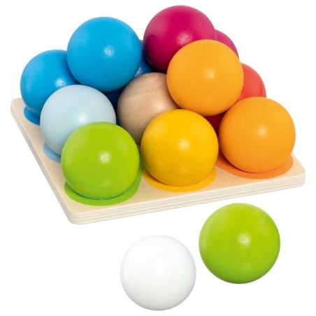 Pyramide Montessori Bois | Jeu Tri et Empilage 14 Boules | Motricité Fine 12m+