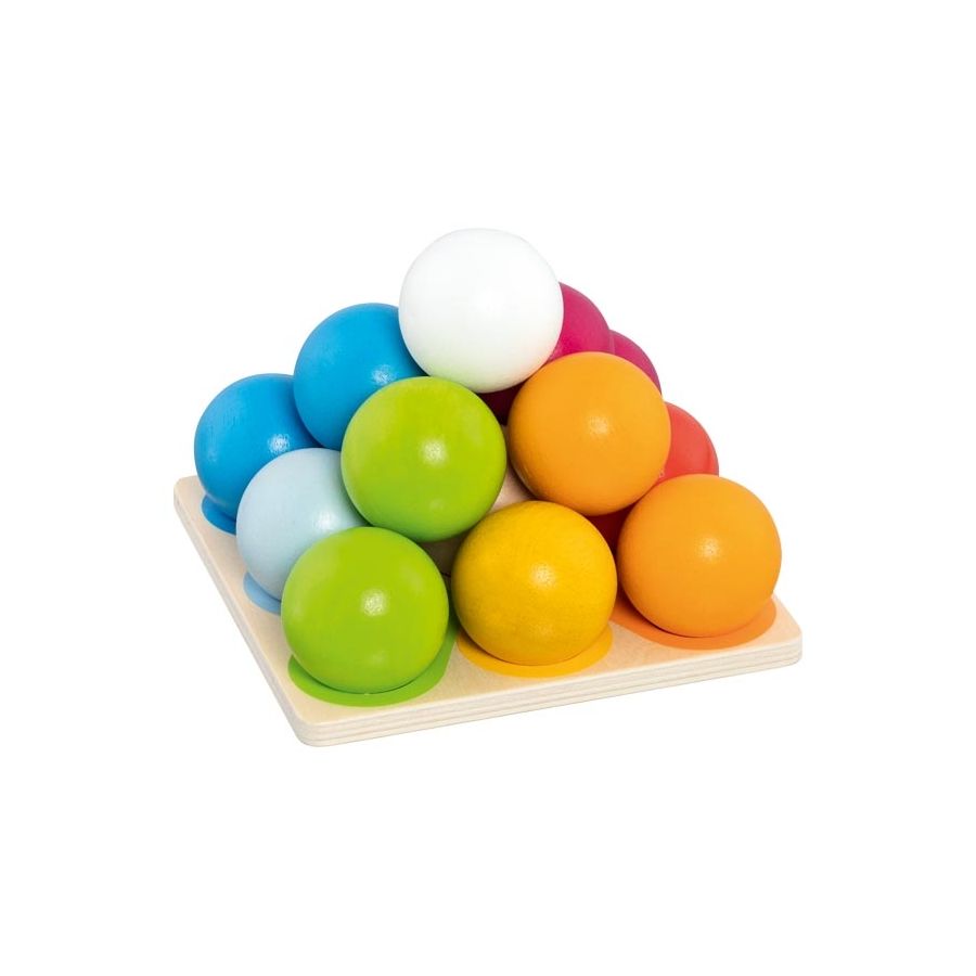 Pyramide Montessori Bois | Jeu Tri et Empilage 14 Boules | Motricité Fine 12m+