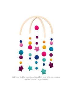 Mobile Bébé Étoiles en Feutre | Décoration Chambre Enfant | Éveil Coloré goki