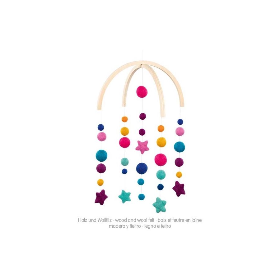 Mobile Bébé Étoiles en Feutre | Décoration Chambre Enfant | Éveil Coloré goki