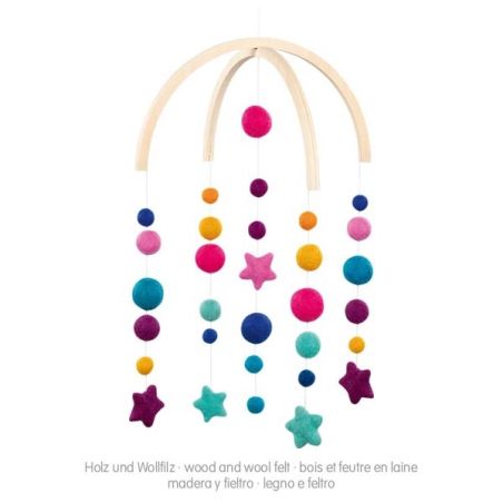 Mobile Bébé Étoiles en Feutre | Décoration Chambre Enfant | Éveil Coloré goki