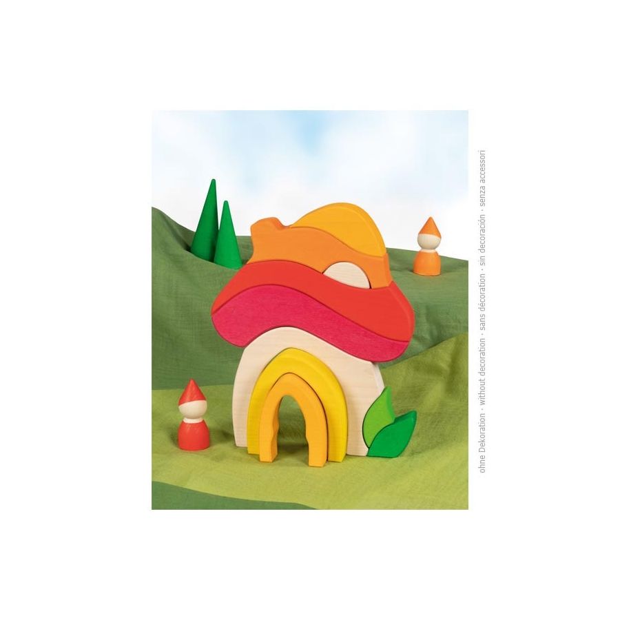 Maison Champignon Goki Evolution | Jeu Libre en Bois | Construction 3+