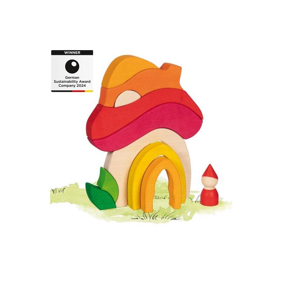 Maison Champignon Goki Evolution | Jeu Libre en Bois | Construction 3+