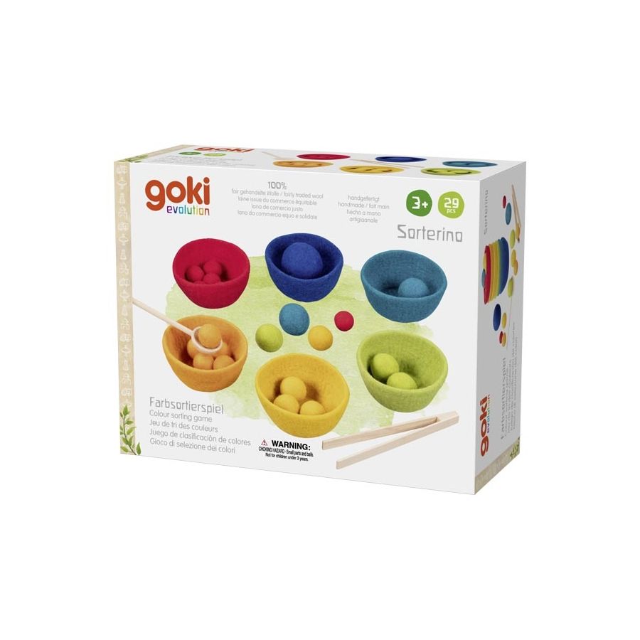 Jeu de Tri des Couleurs Montessori en Feutre de Laine - Activité Motricité Fine Naturelle