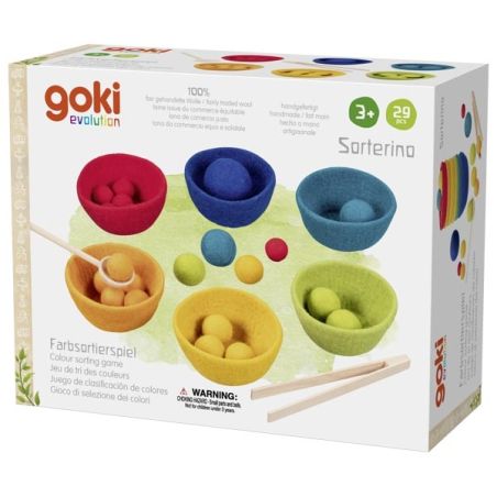 Jeu de Tri des Couleurs Montessori en Feutre de Laine - Activité Motricité Fine Naturelle