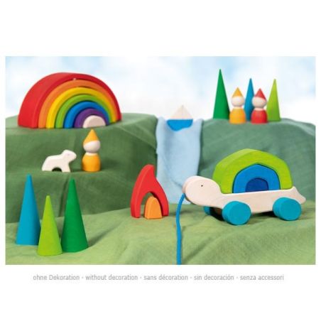 Tortue à Tirer en Bois Goki | Jouet Multifonction 2-en-1 | Dès 12 mois