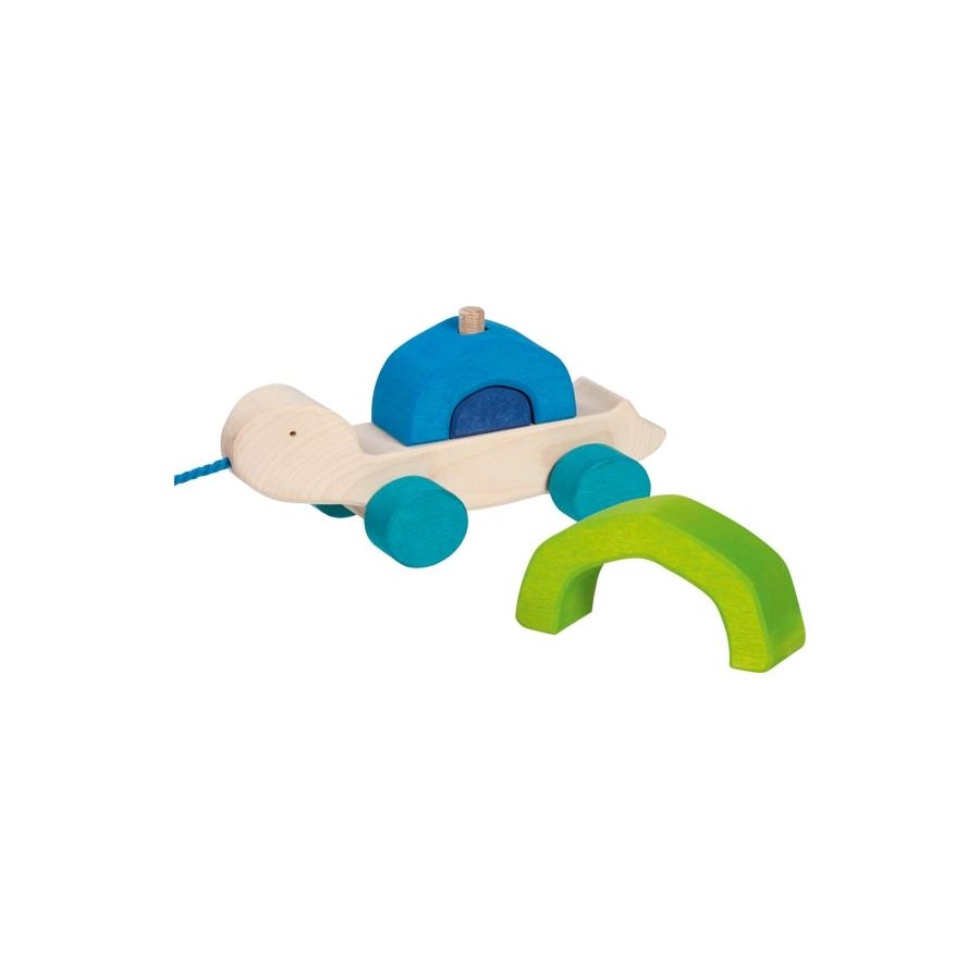 Tortue à Tirer en Bois Goki | Jouet Multifonction 2-en-1 | Dès 12 mois