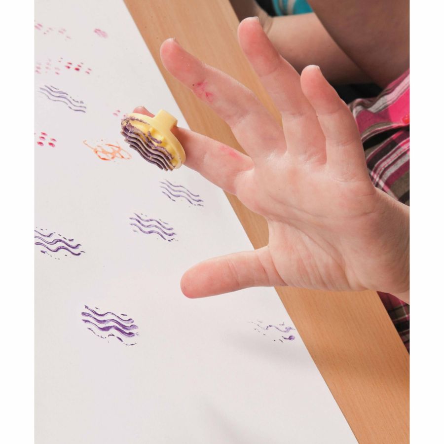 Tampons aux doigts 8 structures  - Fournitures scolaires et bureau