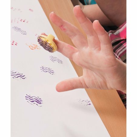 Tampons aux doigts 8 structures  - Fournitures scolaires et bureau
