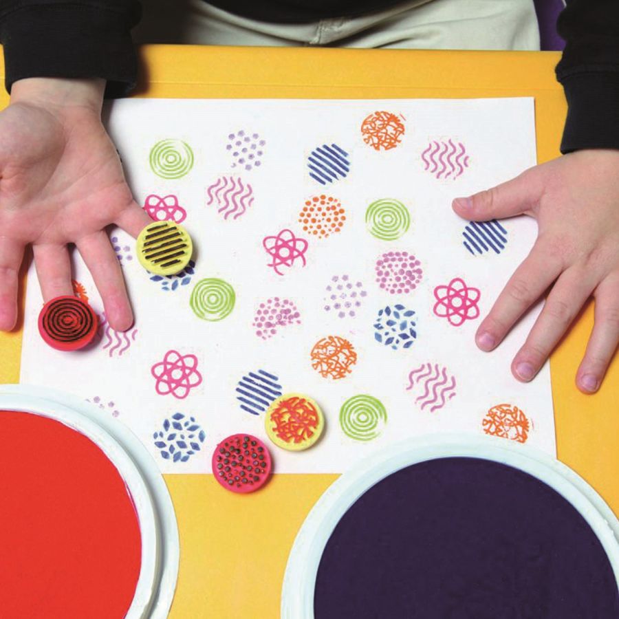 Tampons aux doigts 8 structures  - Fournitures scolaires et bureau