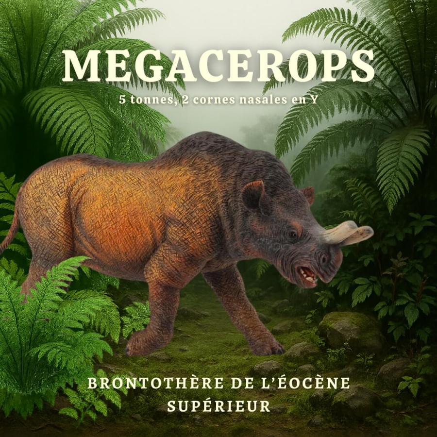 Figurine dinosaure megacerops Collecta 88558 | Jouet réplique réaliste - Collection Préhistorique Jurassic World