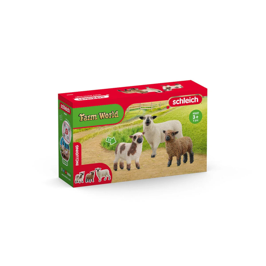 Set Trio Moutons Schleich - Hampshire Southdown collection ferme races