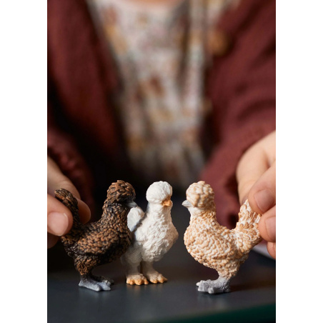 Set Trio Poules Schleich 42574 - Collection ferme volailles basse-cour