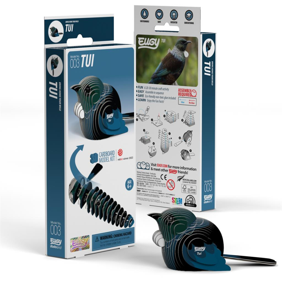 Tui Puzzle Eugy 3D | Oiseau Nouvelle-Zélande collectionner