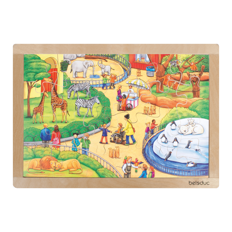 Puzzle Cadre Zoo 24 Pièces | Puzzle Enfant 3+ Animaux | Apprentissage Éducatif