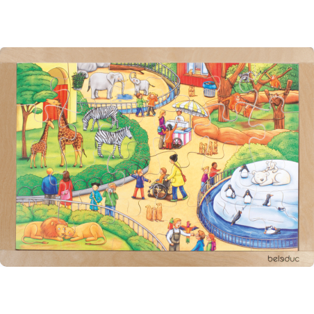 Puzzle Cadre Zoo 24 Pièces | Puzzle Enfant 3+ Animaux | Apprentissage Éducatif