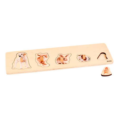 Puzzle Montessori 5 Animaux Domestiques | AMI Approuvé Bébé 0-2 ans | Nienhuis