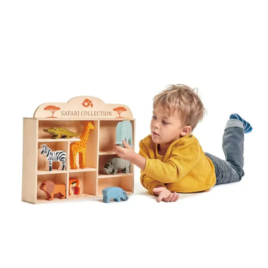 Figurine Girafe Tender Leaf - Jouet en bois - Animal de safari