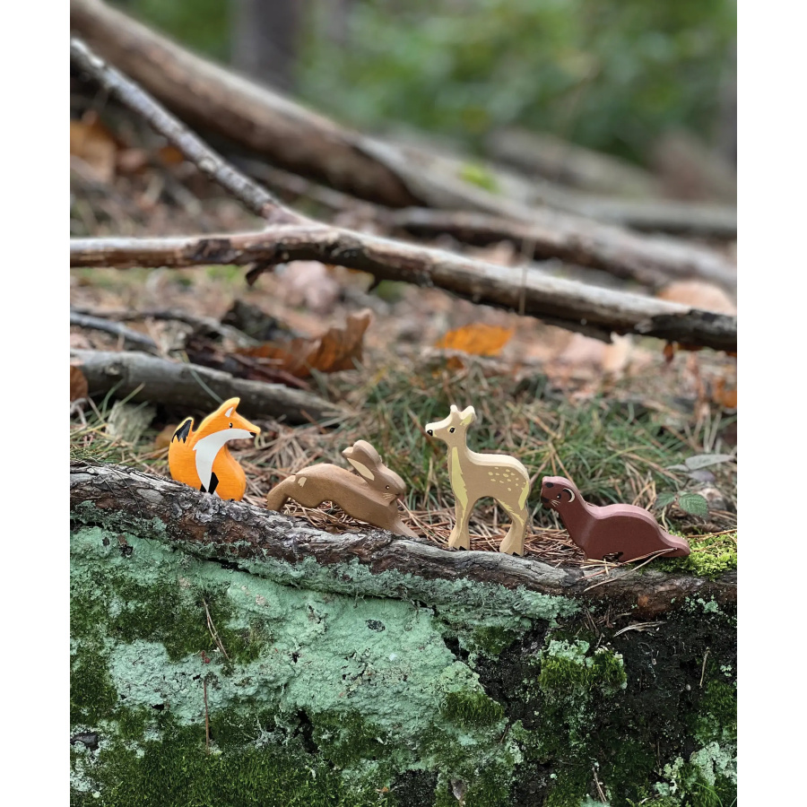 Figurine Belette Tender Leaf - Jouet en bois - Animal de forêt