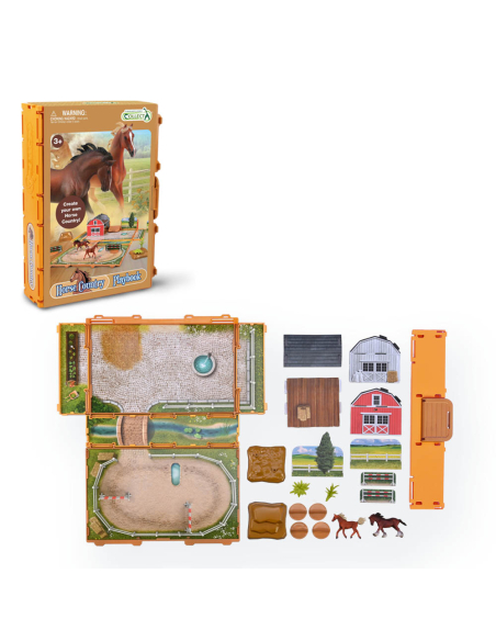 Coffret-Livret Univers Équestre CollectA A1217 – Plateau de jeu chevaux | LesMinis