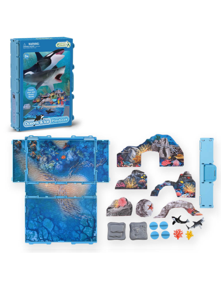 Coffret-Livret Océans & Banquise CollectA A1221 – Plateau de jeu vie marine | LesMinis