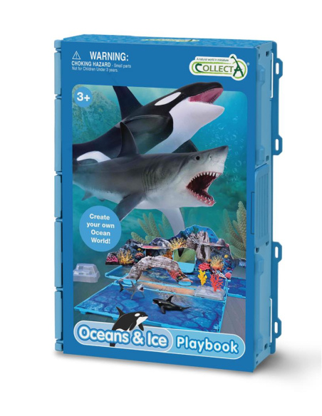Coffret-Livret Océans & Banquise CollectA A1221 – Plateau de jeu vie marine | LesMinis