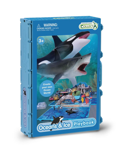 Coffret-Livret Océans & Banquise CollectA A1221 – Plateau de jeu vie marine | LesMinis