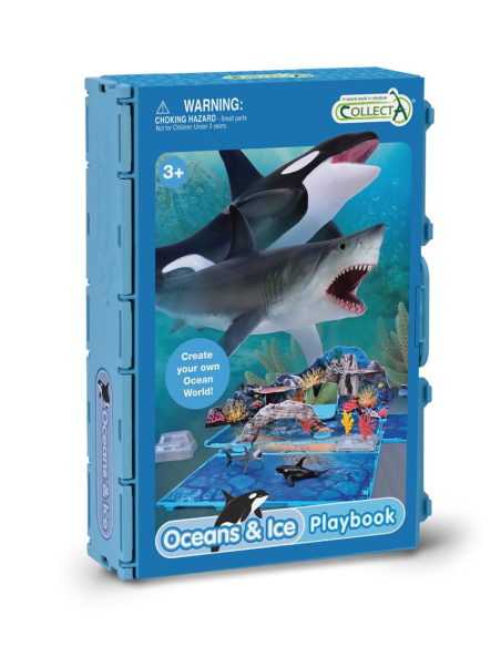Coffret-Livret Océans & Banquise CollectA A1221 – Plateau de jeu vie marine | LesMinis