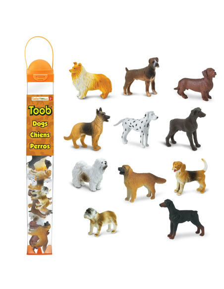 Figurines Chiens - tube Safari Ltd® 695504 | Jouet réaliste | Matériel pédagogiqueAnimaux Montessori