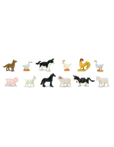 Figurines Animaux de la ferme - tube Safari Ltd® 695204 | Jouet réaliste | Matériel pédagogiqueAnimaux Montessori